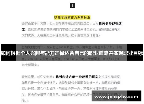 如何根据个人兴趣与能力选择适合自己的职业道路并实现职业目标